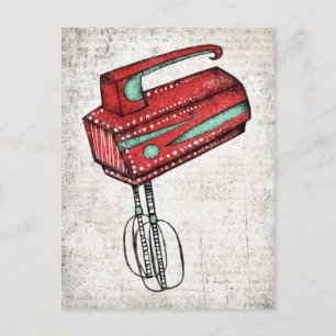 Elektrischer Handmixer Postkarte