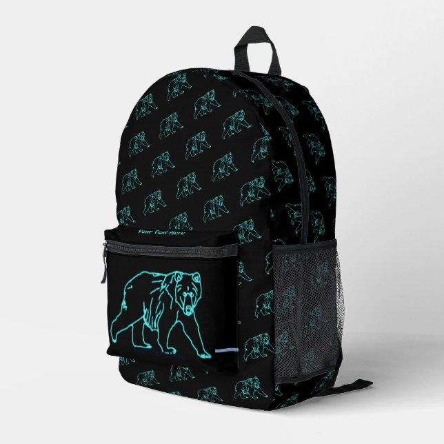 Elektrischer Kodiak-Bär Bedruckter Rucksack (Rückseitige Ecke Rechts)