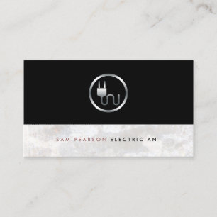 Elektrischer Kühle Silver Electric Plug Icon Elega Visitenkarte
