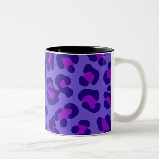"Elektrischer Lila Leopard" Zweifarbige Tasse (Rechts)