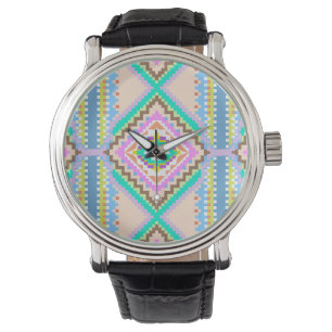 Elektrischer Pastell-Traum-Kaleidoskop Armbanduhr