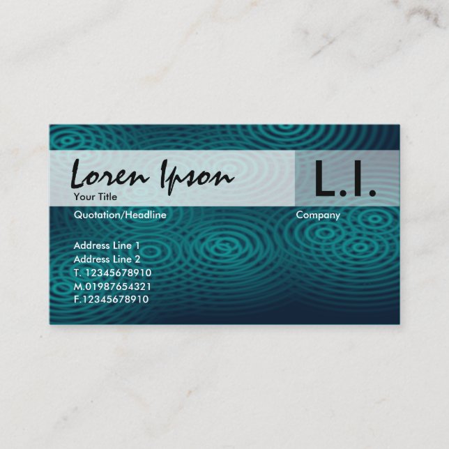 Elektrischer Regen - Grün Visitenkarte (Vorderseite)