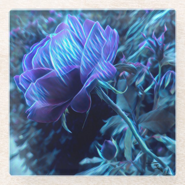 Elektrischer Rose Garden Glass Untersetzer (Vorderseite)