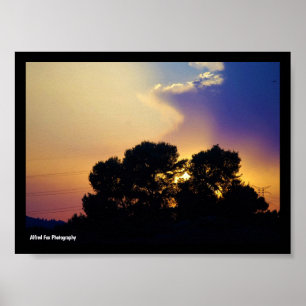 Elektrischer Sonnenuntergangshimmel Poster