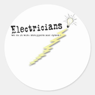Elektrischer Spaß Runder Aufkleber