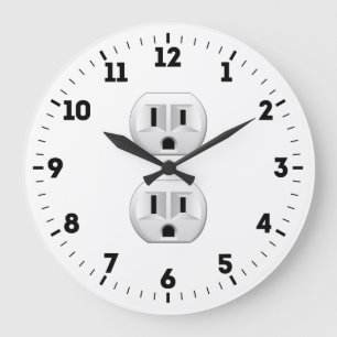 Elektrischer Stecker-Ausgang auf a Große Wanduhr