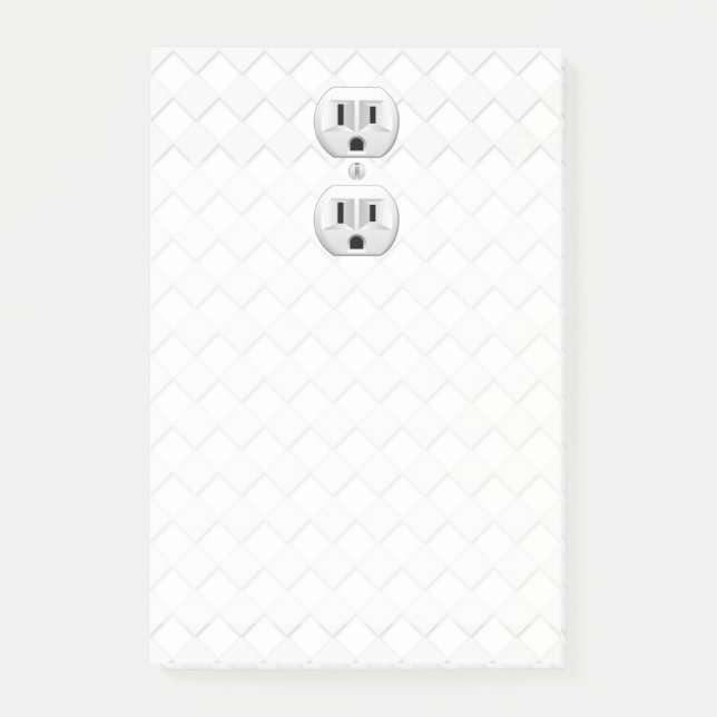 Elektrischer Stecker-Wand-Ausgang-Spaß fertigen Post-it Klebezettel (Vorderseite)