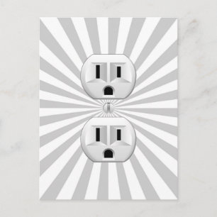 Elektrischer Stecker Wandsteckdose Spaß Anpassen! Postkarte