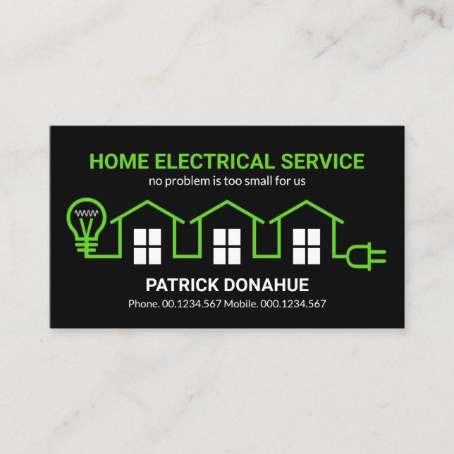 Elektrischer Stromkreis für grüne Zuhause Visitenkarte (Vorderseite)