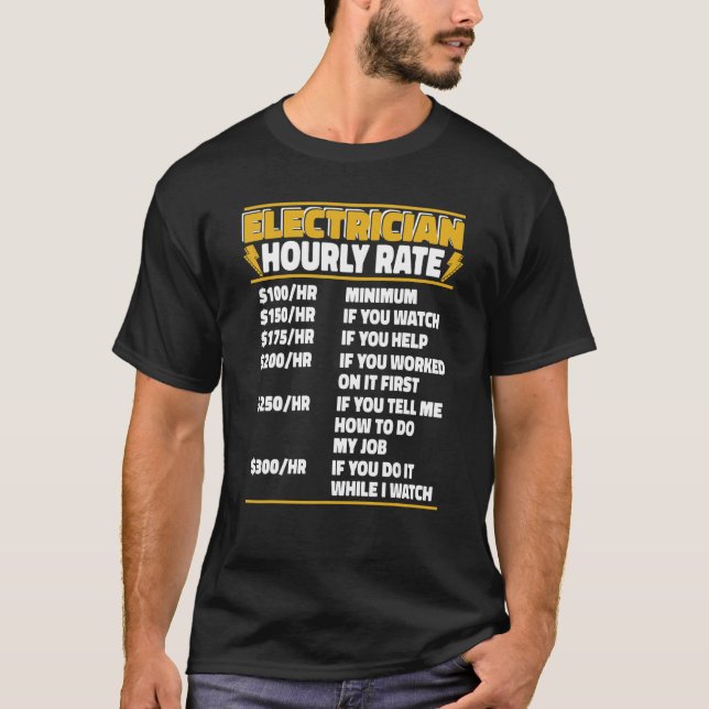 Elektrischer Stundensatz Elektronischer Elektriker T-Shirt (Vorderseite)