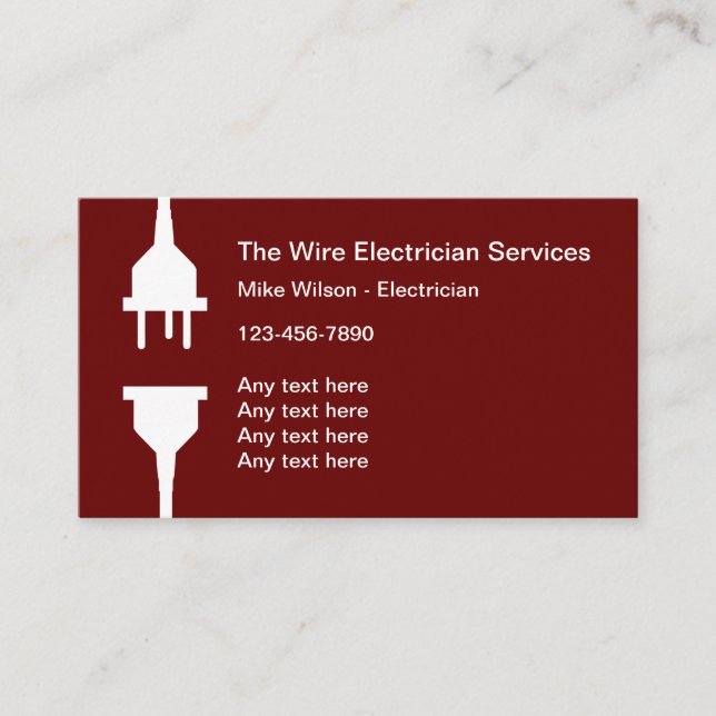 Elektrischer Unternehmer Moderne Visitenkarten Visitenkarte (Vorderseite)