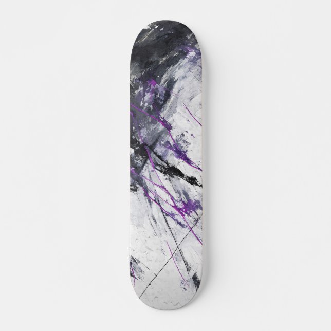 Elektrischer Violetter Marmor Abstract Skateboard (Vorne)