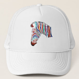Elektrischer Zebra. Truckerkappe