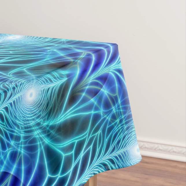 Elektrisches blaues leuchtendes Fraktal Wiederholu Tischdecke (Beispiel)