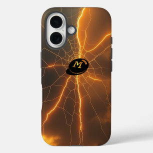 Elektrisches Blitznetz im Sturm iPhone 16 Hülle