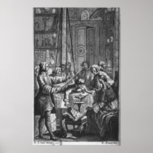 Elektrisches Experiment an einem Mann Poster