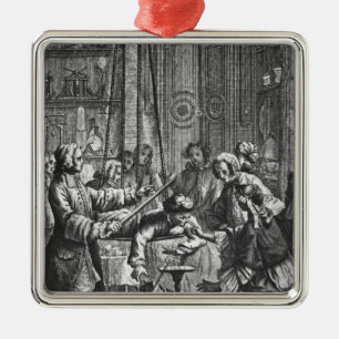 Elektrisches Experiment gemacht auf einem Mann Silbernes Ornament