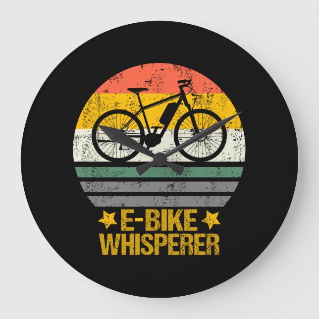Elektrisches Fahrrad Fahrrad Whisperer Retro Vinta Große Wanduhr (Vorderseite)