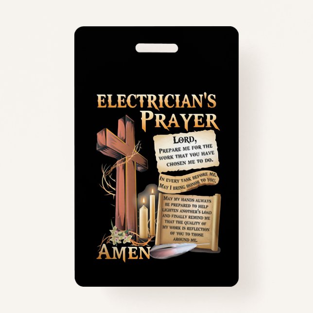 Elektrisches Gebet Amen Ausweis (Vorderseite)