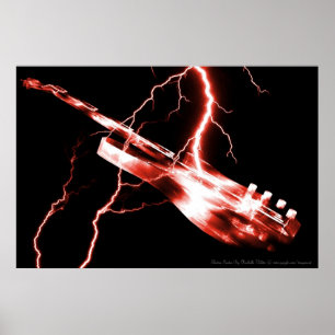 ELEKTRISCHES GITAR rot Poster