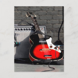 ELEKTRISCHES GITAR - ROT, WEISS UND SCHWARZ POSTKARTE