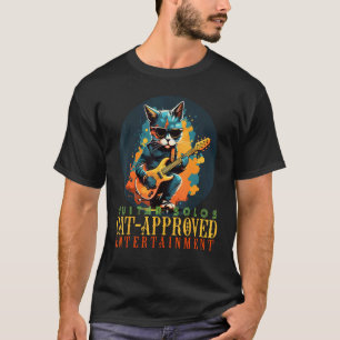 Elektrisches Gitarrist Kostüm für Katzen Soloist u T-Shirt