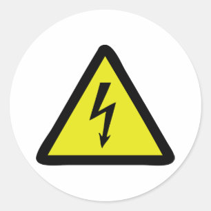 elektrisches grelles Warnzeichen Runder Aufkleber