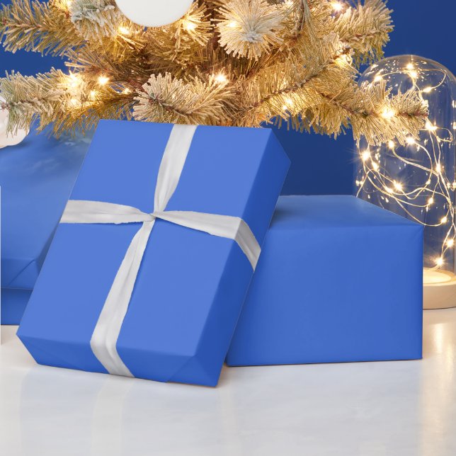 Elektrisches Kobaltblau Einfarbige Farbe Geschenkpapier (Feiertage)