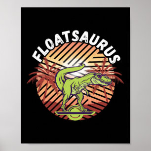 Elektrisches Skateboard schwebender Tyrannosaurus Poster