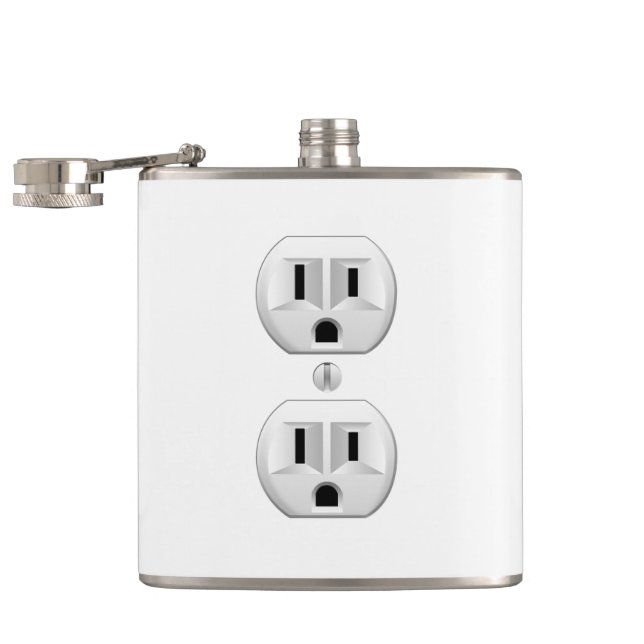 Elektrisches Stecker-Klicken, zum des Farbdekors Flachmann (Geöffnet)