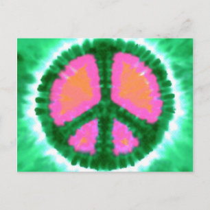 Elektrisches Tie-Dye-Friedenszeichen Postkarte