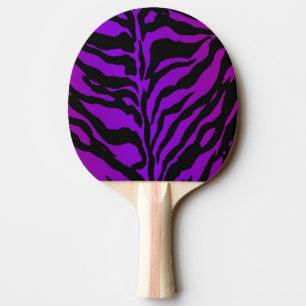 Elektrisches violettes Zebra-Tierhaut-Klingeln Tischtennis Schläger