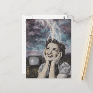elektrisierende Frauenkollektion am blauen und lil Postkarte