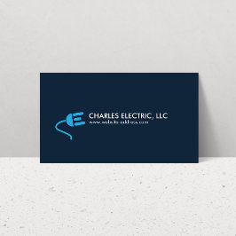 ELEKTRIZISCHE LOGO MODERNE GESCHÄFTSKARTE IN BLAU VISITENKARTE