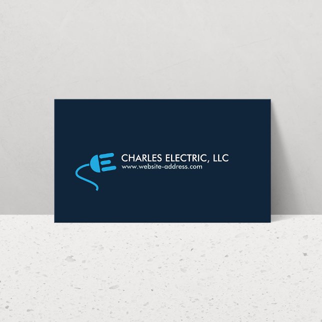 ELEKTRIZISCHE LOGO MODERNE GESCHÄFTSKARTE IN BLAU VISITENKARTE (Von Creator hochgeladen)