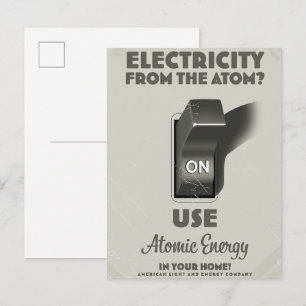 Elektrizität aus dem Atom Einladungspostkarte