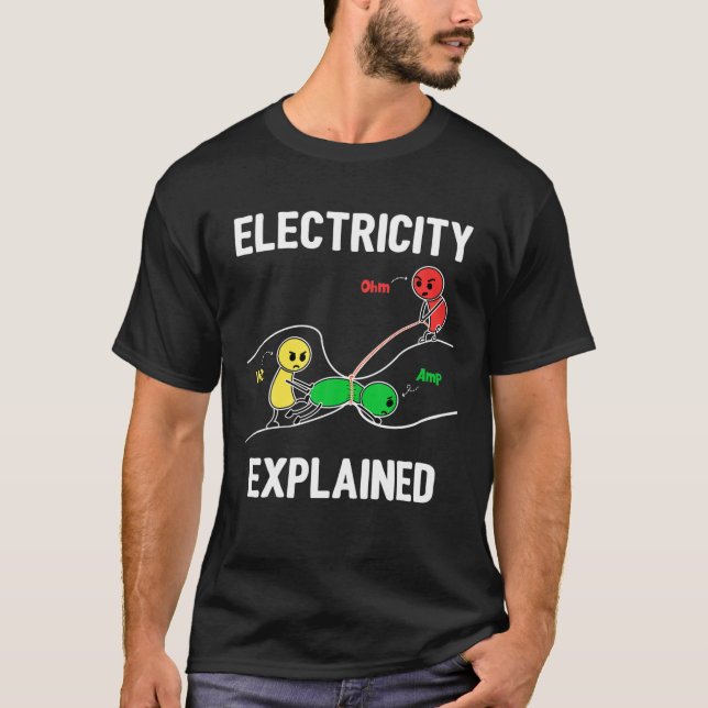 Elektrizität erklärt Ohm Volt Ampere Funny Electr T-Shirt (Vorderseite)