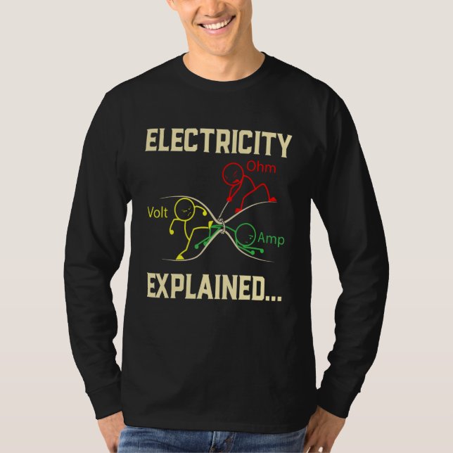 Elektrizität erklärt Physik Nerd Funny T-Shirt (Vorderseite)