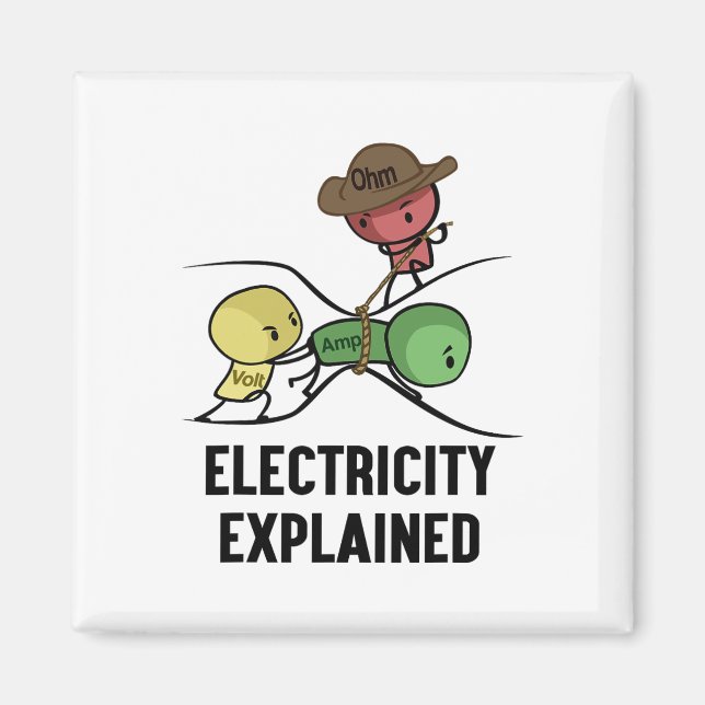 Elektrizität Erklärt Physik Nerd Geschenk I Lehrer Magnet (Vorne)