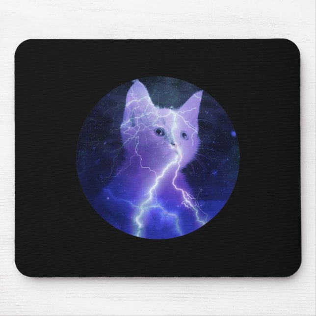 Elektrizitätskatzenblitz Graphic Art Cat Mama Mousepad (Vorne)