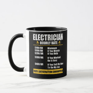 Elektrizitätsstundentarif Funny Lineman Vater Retr Tasse