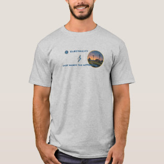 Elektrizitätsunternehmen-Power: Eine Zuhause in ei T-Shirt