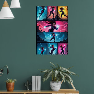 Elektro-Chaos-Pop-Art-Plakat Poster
