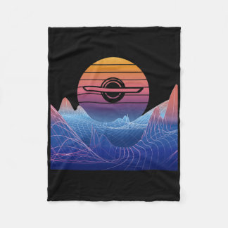 Elektro-Skateboard Vaporwave Retro-Sonnenuntergang Fleecedecke