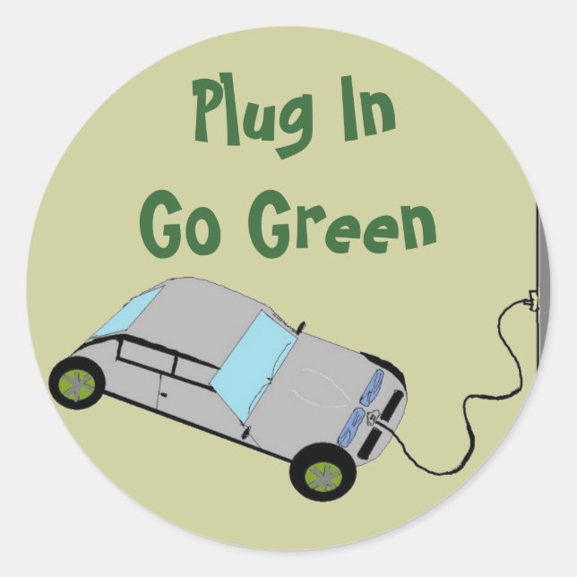 Elektroauto Runder Aufkleber (Vorderseite)