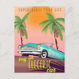 Elektroauto Vintag Kommerziell Postkarte