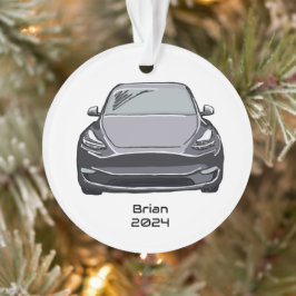 Elektrofahrzeug SUV Silver Gray Hand Drawn Sketch Ornament