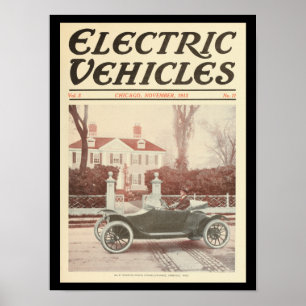 Elektrofahrzeuge Kraftfahrzeuge Vintag drucken Poster