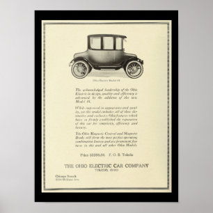 Elektrofahrzeuge Kraftfahrzeuge Vintag drucken Poster