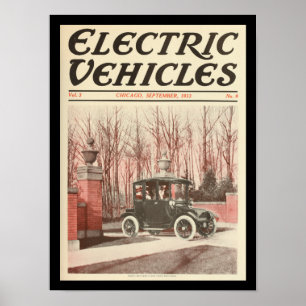 Elektrofahrzeuge Motor Autos Vintage-Druck Poster